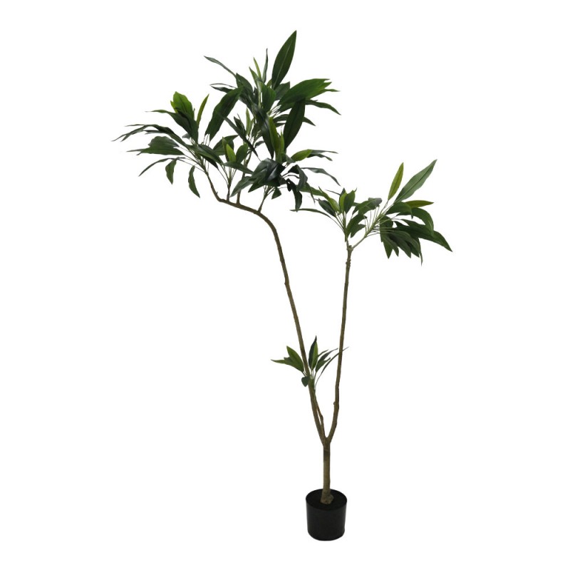 THIN IRON ΤΕΧΝΗΤΟ ΦΥΤΟ ΣΕ ΓΛΑΣΤΡΑ 180cm PVC ΠΡΑΣΙΝΟ ΜΑΥΡΟ ΤΣΙΜΕΝΤΟ