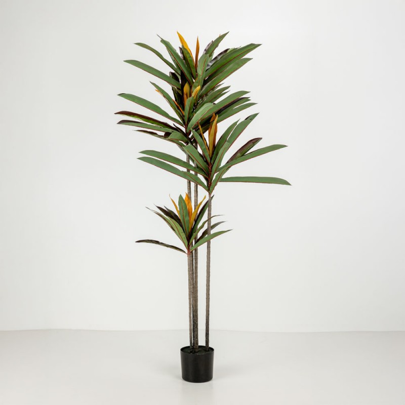 EDGE IRON ΔΕΝΤΡΟ ΤΕΧΝΗΤΟ ΣΕ ΓΛΑΣΤΡΑ 180cm PVC ΠΡΑΣΙΝΟ ΜΑΥΡΟ ΤΣΙΜΕΝΤΟ