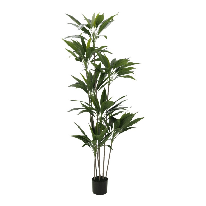 VELVET TREE ΔΕΝΤΡΟ ΤΕΧΝΗΤΟ ΣΕ ΓΛΑΣΤΡΑ 160cm PVC ΠΡΑΣΙΝΟ ΜΑΥΡΟ ΤΣΙΜΕΝΤΟ