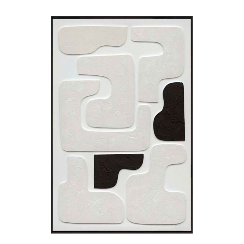 RENVO ΠΙΝΑΚΑΣ ΔΙΑΚΟΣΜΗΣΗΣ 80x120x5cm ΚΑΜΒΑΣ ΛΕΥΚΟ ΜΑΥΡΟ ΞΥΛΟ ΜΑΥΡΟ