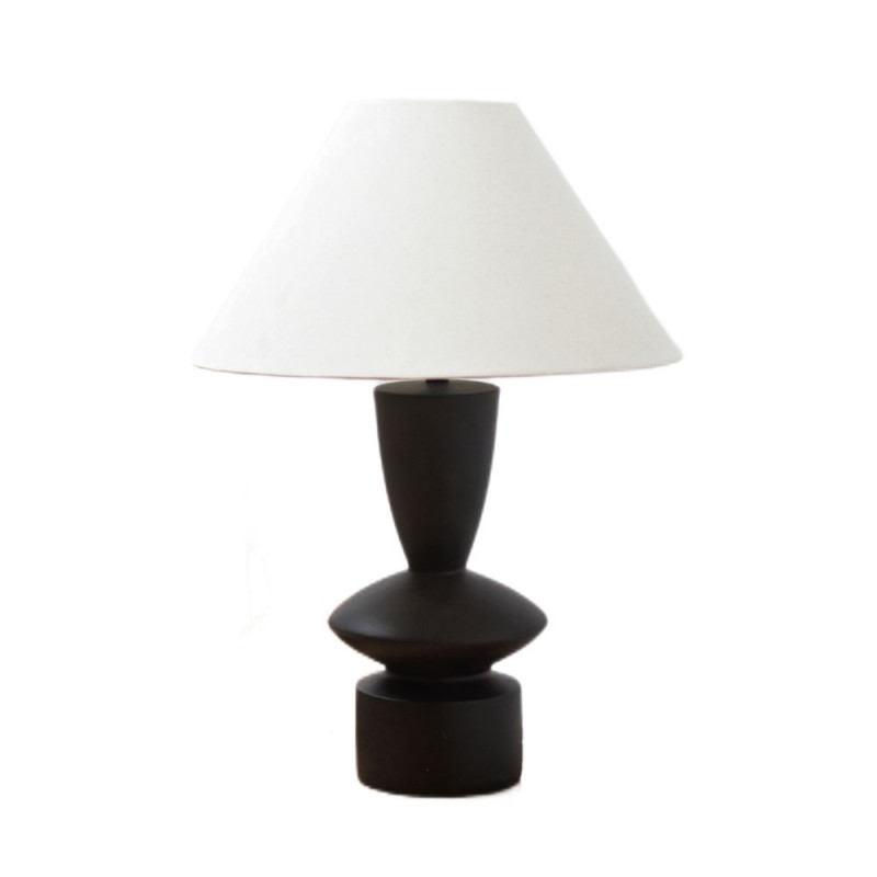 ATIENO ΦΩΤΙΣΤΙΚΟ ΕΠΙΤΡΑΠΕΖΙΟ 41x41x62cm RESIN ΜΑΥΡΟ ΛΙΝΟ ΓΚΡΙ