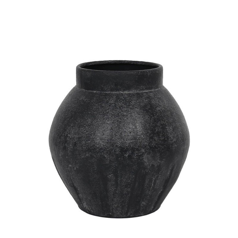 LAVA ΒΑΖΟ 30x30x30cm ΜΕΤΑΛΛΟ ΜΑΥΡΟ