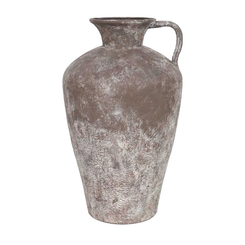 DIROS ΒΑΖΟ 25x25x42cm ΜΕΤΑΛΛΟ ΚΑΦΕ ΛΕΥΚΟ