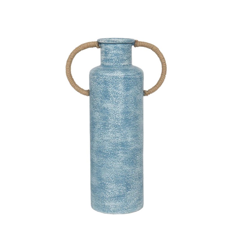 ATLANTIC ΒΑΖΟ 26x14x44cm ΜΕΤΑΛΛΟ ΜΠΛΕ ΛΕΥΚΟ ΣΧΟΙΝΙ ΦΥΣΙΚΟ