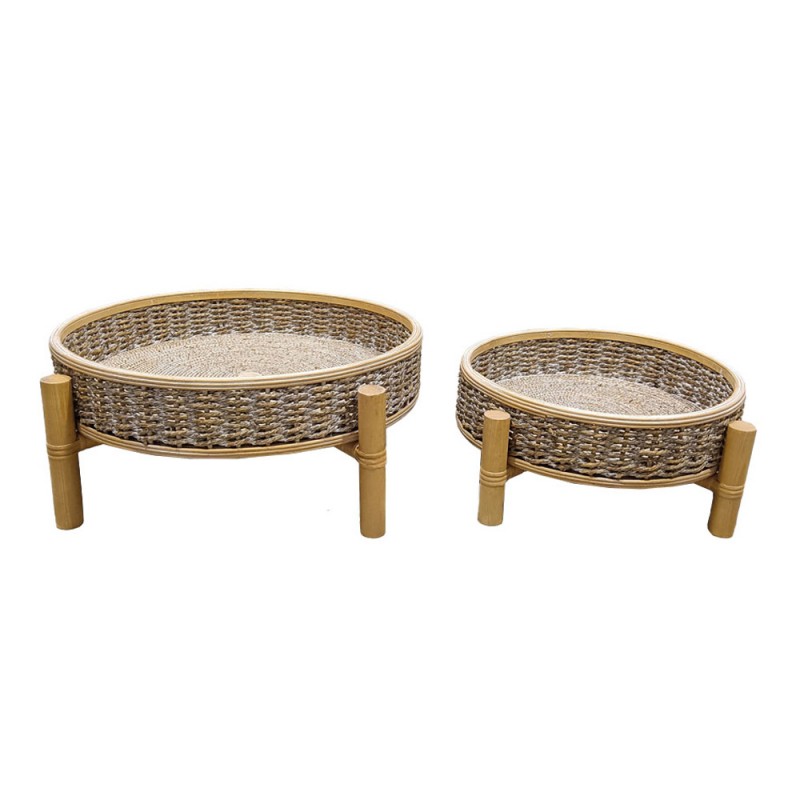 CORDA ΔΙΣΚΟΣ 51x51x19cm ΞΥΛΟ ΕΛΑΤΟΥ WHITE WASHED ΦΥΣΙΚΟ ΣΧΟΙΝΙ