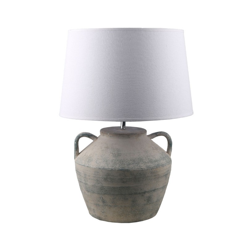 DILOS ΦΩΤΙΣΤΙΚΟ ΕΠΙΤΡΑΠΕΖΙΟ 34x34x62cm ΚΕΡΑΜΙΚΟ ΓΚΡΙ ΛΙΝΟ ΛΕΥΚΟ