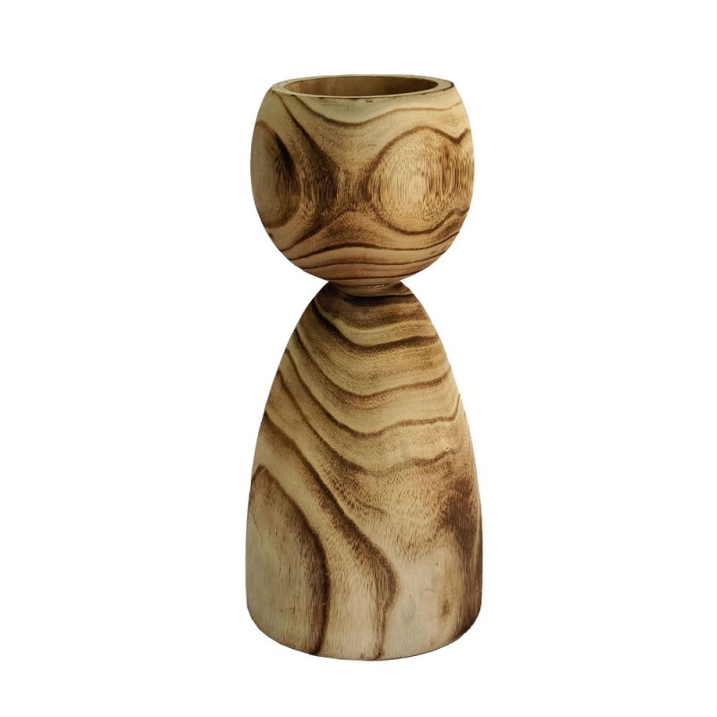 KENGO ΒΑΖΟ 15x15x34cm ΞΥΛΟ ΦΥΣΙΚΟ