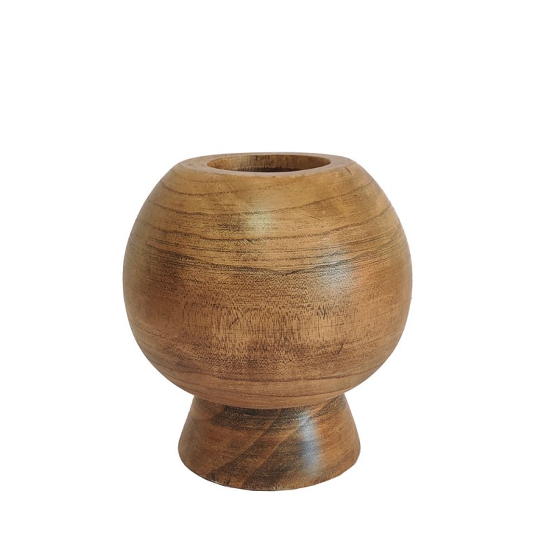 CEDAR ΒΑΖΟ 20x20x22cm ΞΥΛΟ ΚΑΦΕ