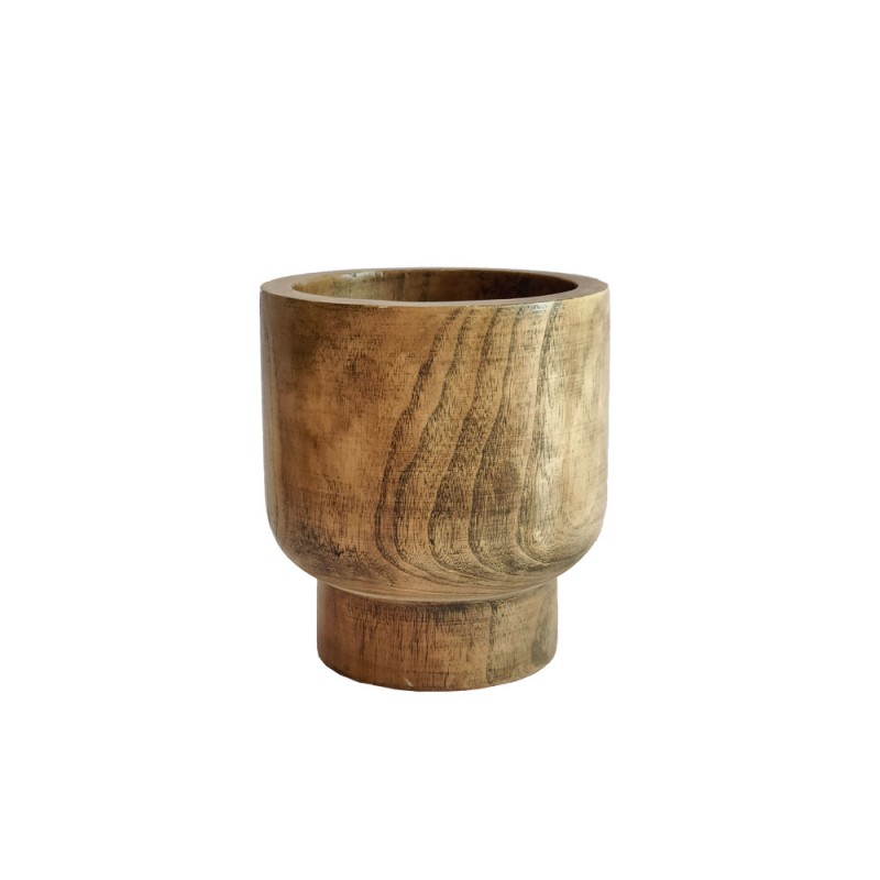 CEDAR ΒΑΖΟ 21x21x24cm ΞΥΛΟ ΚΑΦΕ