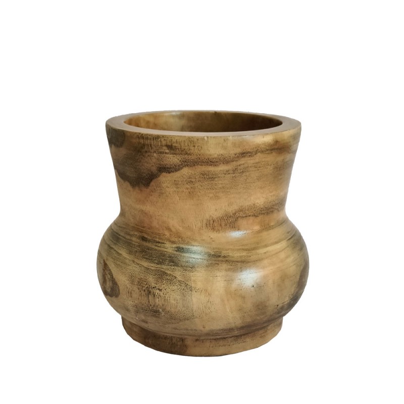 CEDAR ΒΑΖΟ 26x26x25cm ΞΥΛΟ ΚΑΦΕ