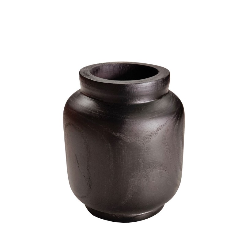 NUBIA ΒΑΖΟ 19x19x22cm ΞΥΛΟ ΜΑΥΡΟ