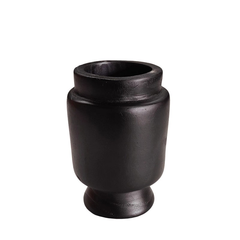 NUBIA ΒΑΖΟ 14x14x20cm ΞΥΛΟ ΜΑΥΡΟ