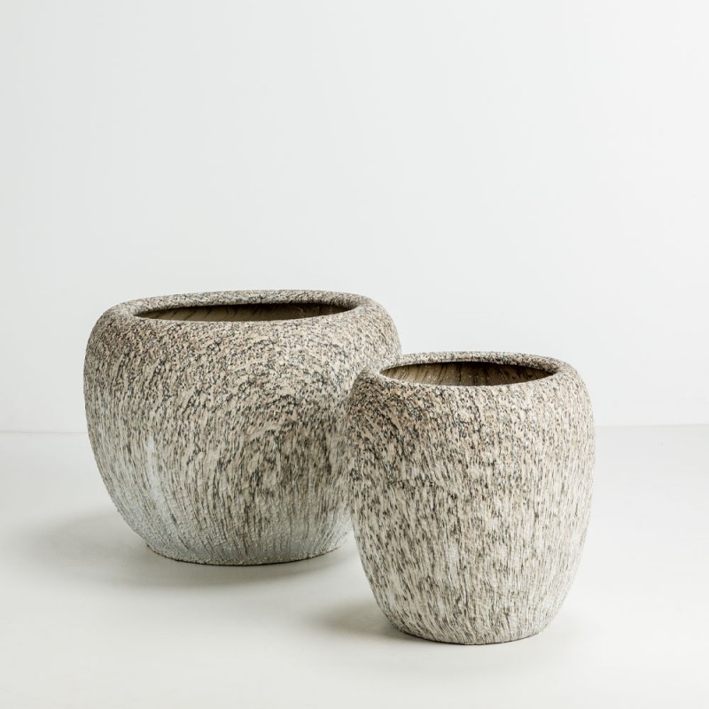 KANCHE ΓΛΑΣΤΡΑ ΣΕΤ 2ΤΜΧ 48x48x39cm ΚΕΡΑΜΙΚΟ ΜΠΕΖ ΜΑΥΡΟ