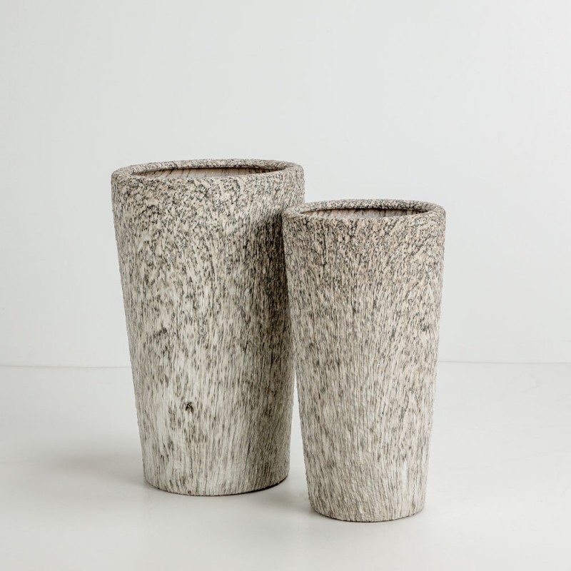 KANCHE ΓΛΑΣΤΡΑ ΣΕΤ 2ΤΜΧ 32x32x53cm ΚΕΡΑΜΙΚΟ ΜΠΕΖ ΜΑΥΡΟ