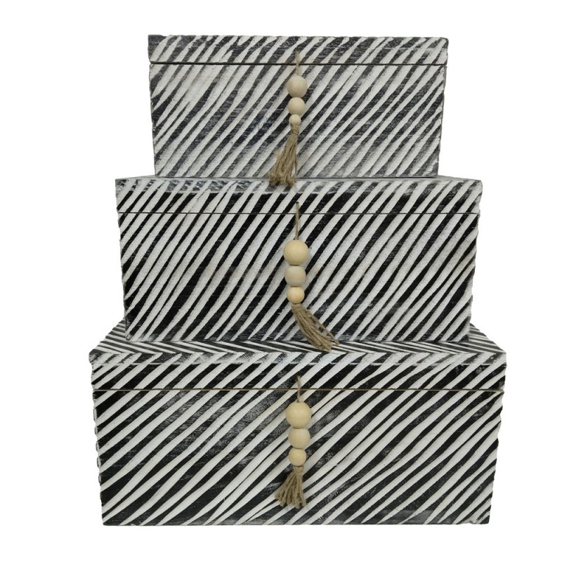 RONAN ΚΟΥΤΙ ΑΠΟΘΗΚΕΥΣΗΣ ΣΕΤ 3ΤΜΧ 64x44x30cm ΞΥΛΟ ΚΑΦΕ ΜΠΕΖ