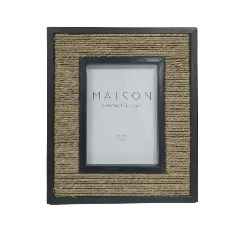 JUNO ΚΟΡΝΙΖΑ 29x25x2cm SEAGRASS ΦΥΣΙΚΟ ΜΑΥΡΟ ΓΥΑΛΙ