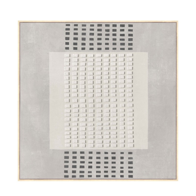 FRAMED DREAM ΠΙΝΑΚΑΣ ΔΙΑΚΟΣΜΗΤΙΚΟΣ ΜΕ ΚΟΡΝΙΖΑ 80x80x4cm ΚΑΜΒΑΣ ΓΚΡΙ ΑΝΟΙΧΤΟ ΜΠΕΖ ΞΥΛΟ