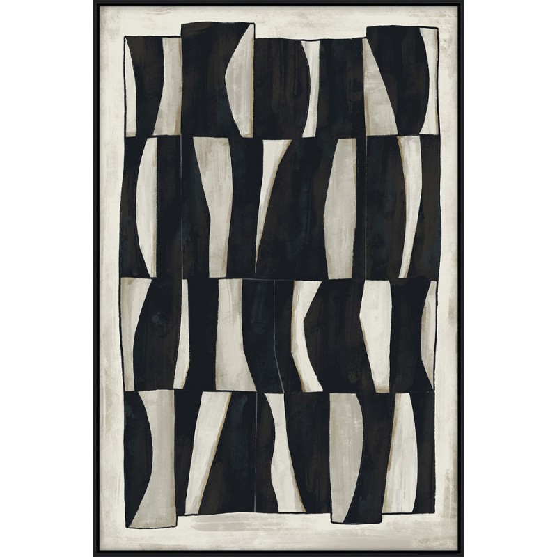 CEBRA ΠΙΝΑΚΑΣ ΔΙΑΚΟΣΜΗΤΙΚΟΣ ΜΕ ΚΟΡΝΙΖΑ 80x120x4cm ΚΑΜΒΑΣ BEIGE ΜΑΥΡΟ ΞΥΛΟ ΜΑΥΡΟ