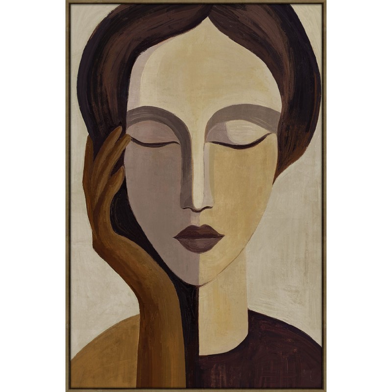 SONAR LADY ΠΙΝΑΚΑΣ ΔΙΑΚΟΣΜΗΤΙΚΟΣ ΜΕ ΚΟΡΝΙΖΑ 80x120x4cm ΚΑΜΒΑΣ BEIGE ΠΟΛΥΧΡΩΜΟ ΞΥΛΟ ΦΥΣΙΚΟ