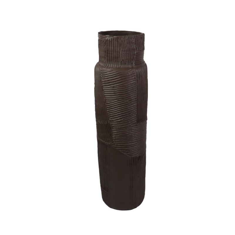 HUILE BRUNE ΔΙΑΚΟΣΜΗΤΙΚΟ ΒΑΖΟ 15x15x54.5cm POLYRESIN ΚΑΦΕ ΣΚΟΥΡΟ