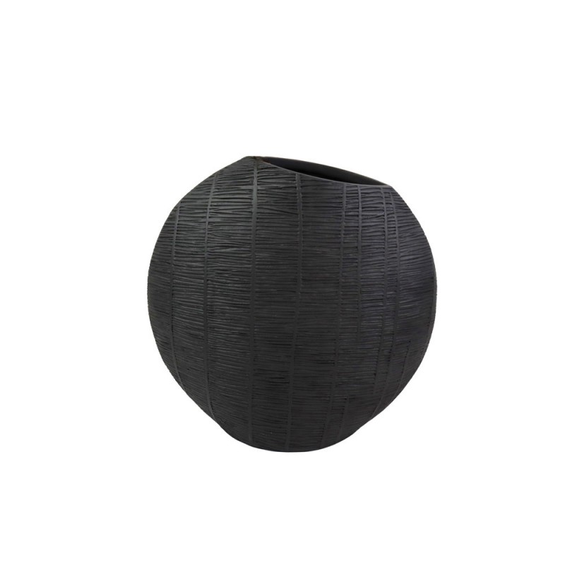 BASE BALL ΔΙΑΚΟΣΜΗΤΙΚΟ ΒΑΖΟ 35.5x14x35.5cm POLYRESIN ΜΑΥΡΟ