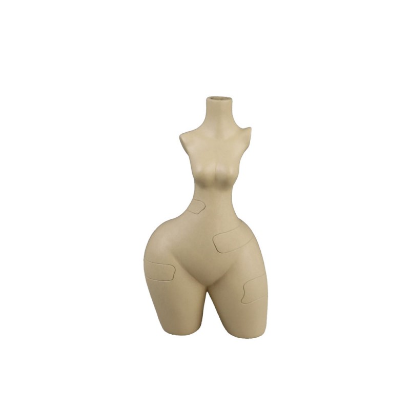 PEAR BODY ΔΙΑΚΟΣΜΗΤΙΚΟ ΒΑΖΟ 13.5x8.5x25cm POLYRESIN ΜΠΕΖ