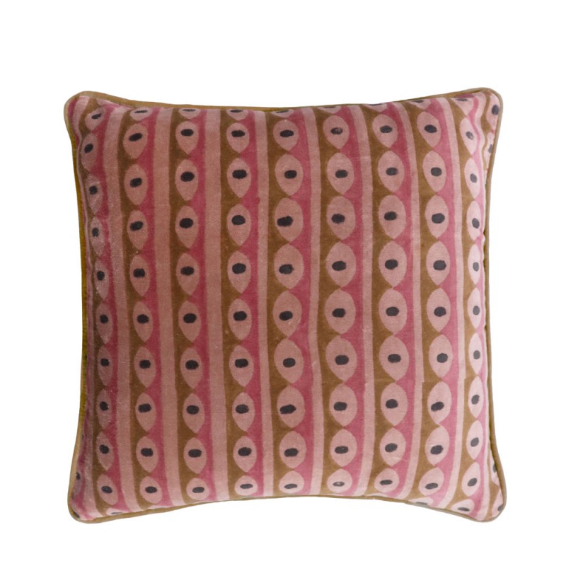 ROZY ΔΙΑΚΟΣΜΗΤΙΚΟ ΜΑΞΙΛΑΡΙ 50x50cm ΥΦΑΣΜΑ ΠΟΛΥΧΡΩΜΟ ΡΟΖ