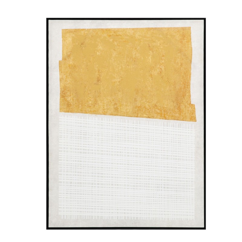 DUE MONDI ΠΙΝΑΚΑΣ ΔΙΑΚΟΣΜΗΤΙΚΟΣ ΜΕ ΚΟΡΝΙΖΑ 90x120x4cm ΚΑΜΒΑΣ ΜΠΕΖ ΜΟΥΣΤΑΡΔΙ ΞΥΛΟ ΜΑΥΡΟ