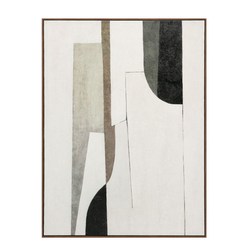 LINEAR ΠΙΝΑΚΑΣ ΔΙΑΚΟΣΜΗΤΙΚΟΣ ΜΕ ΚΟΡΝΙΖΑ 90x120x4cm ΚΑΜΒΑΣ ΜΠΕΖ ΓΚΡΙ ΜΑΥΡΟ ΞΥΛΟ ΦΥΣΙΚΟ