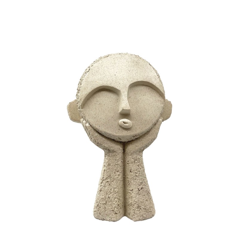 MOOD 1 ΔΙΑΚΟΣΜΗΤΙΚΟ ΠΡΟΣΩΠΟ 18.5x14x27cm POLYRESIN ΜΠΕΖ