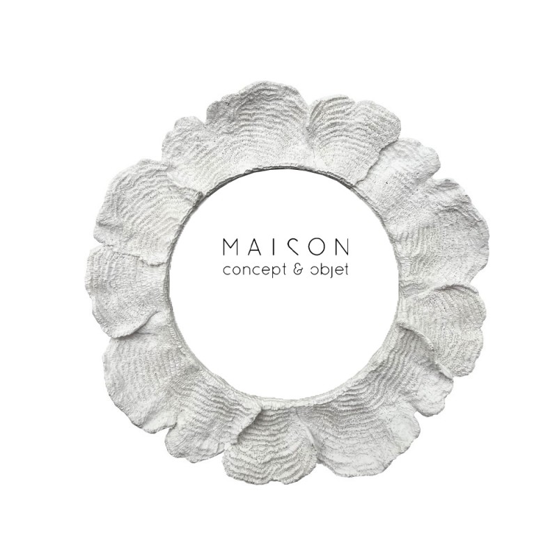 EUVRE ΚΟΡΝΙΖΑ 20x2.5x20cm POLYRESIN ΑΣΠΡΟ ΓΥΑΛΙ