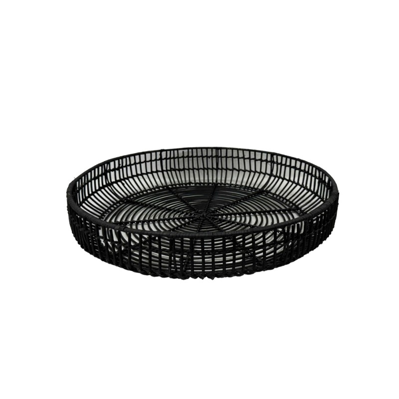 ONYX ΔΙΣΚΟΣ 51x51x9cm RATTAN ΦΥΣΙΚΟ ΜΑΥΡΟ