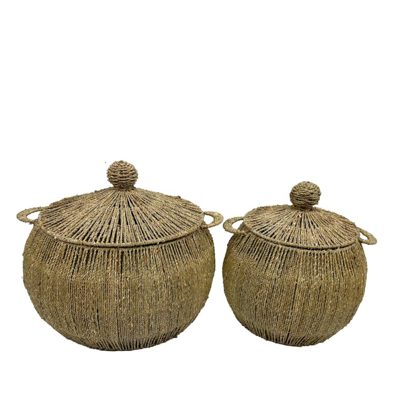 YUKI ΚΑΛΑΘΙ SET 2ΤΜΧ 55x55x45cm SEAGRASS ΦΥΣΙΚΟ