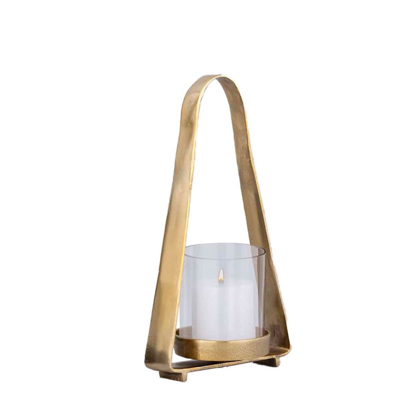 LUMINUS ΦΑΝΑΡΙ 35x11.5x19cm ΑΛΟΥΜΙΝΙΟ ΧΡΥΣΟ ΓΥΑΛΙ