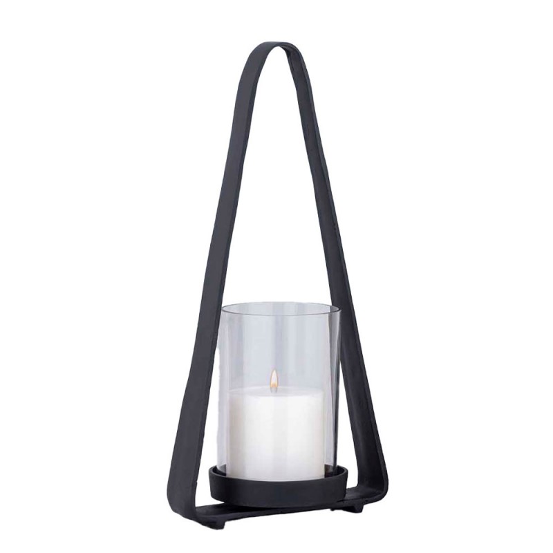 LUMINOUS ΦΑΝΑΡΙ 49x14x23cm ΑΛΟΥΜΙΝΙΟ ΜΑΥΡΟ ΓΥΑΛΙ