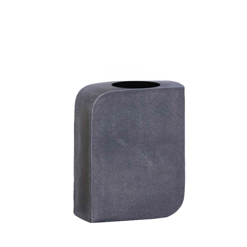 BRICK ΒΑΖΟ 14x7x18cm ΑΛΟΥΜΙΝΙΟ ΓΚΡΙ ΣΚΟΥΡΟ