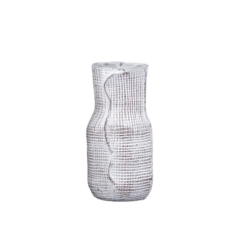 VEIL ΒΑΖΟ 13x13x25.5cm ΑΛΟΥΜΙΝΙΟ ΑΣΠΡΟ ΚΑΦΕ ΣΚΟΥΡΟ