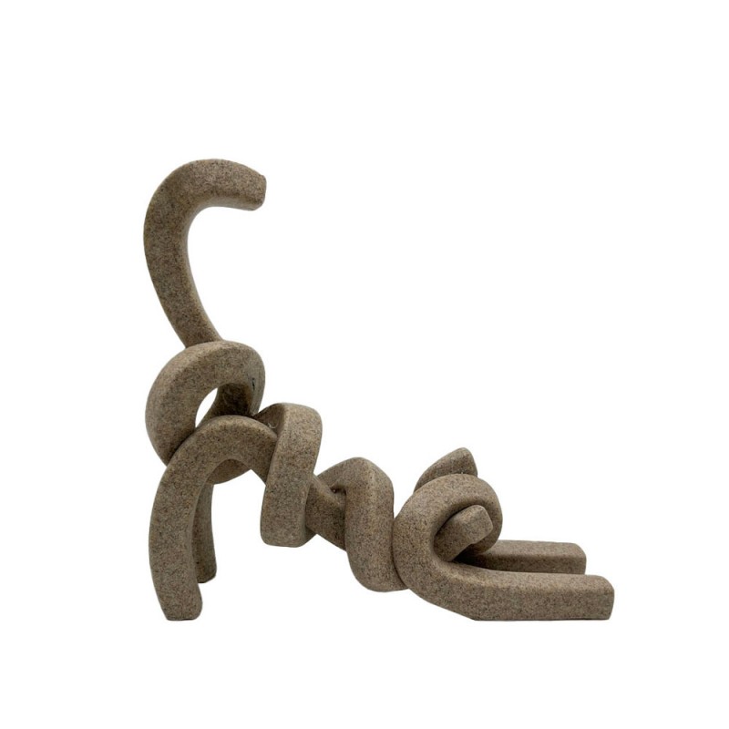 BELMA ΔΙΑΚΟΣΜΗΤΙΚΟ ΓΑΤΑ 24.5x6.5x22.8cm POLYRESIN STONE ΜΠΕΖ