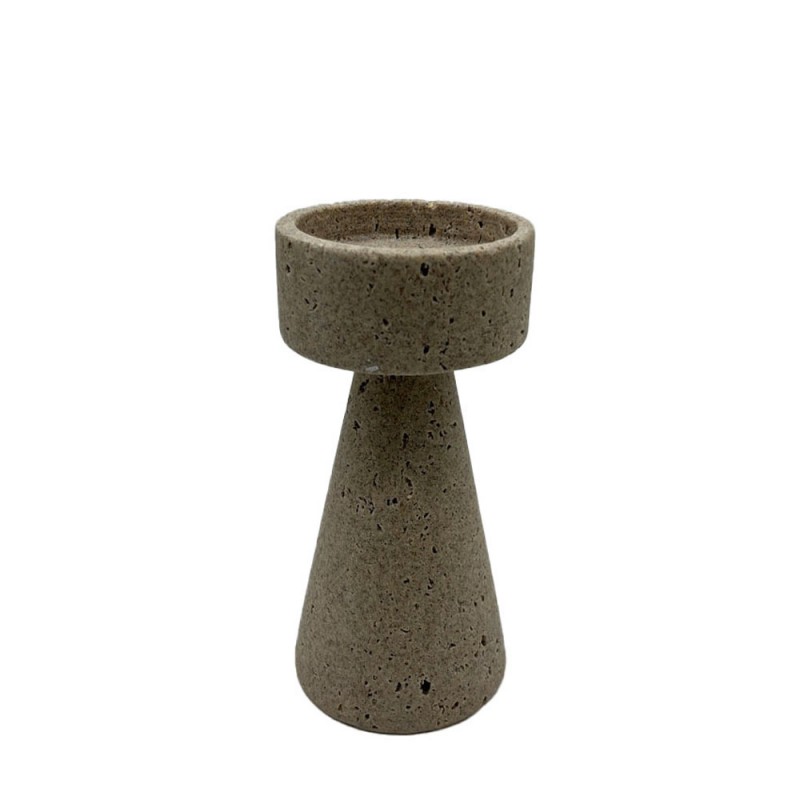 LITO ΚΗΡΟΠΗΓΙΟ 9.5x9.5x19.8cm POLYRESIN STONE ΜΠΕΖ