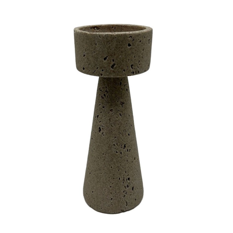 LITO ΚΗΡΟΠΗΓΙΟ 9.5x9.5x25.2cm POLYRESIN STONE ΜΠΕΖ