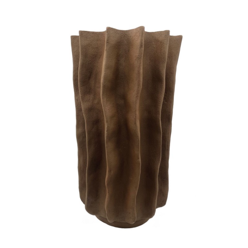 FOLDA ΒΑΖΟ 22x22x38cm POLYRESIN ΚΑΦΕ ΣΚΟΥΡΟ