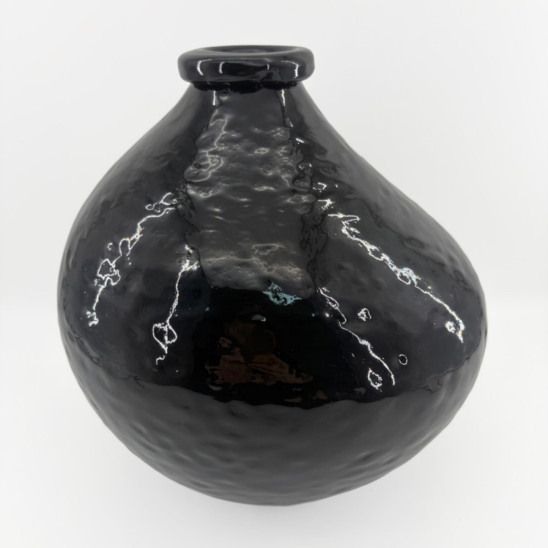 BOCAL ΒΑΖΟ 25x25x25cm ΓΥΑΛΙ ΜΑΥΡΟ