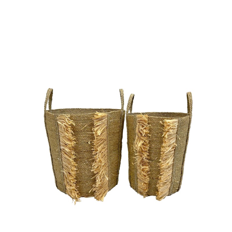 WEAVINA ΚΑΛΑΘΙ ΥΑΚΙΝΘΟΥ SET 2ΤΜΧ 42x42x58cm ΥΑΚΙΝΘΟΣ ΦΥΣΙΚΟ