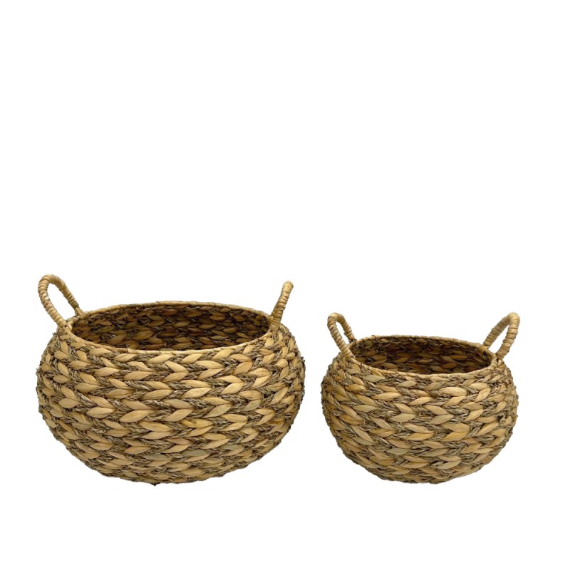 CESTINO ΚΑΛΑΘΙ ΥΑΚΙΝΘΟΥ SET 2ΤΜΧ 46x46x32cm ΥΑΚΙΝΘΟΣ ΦΥΣΙΚΟ