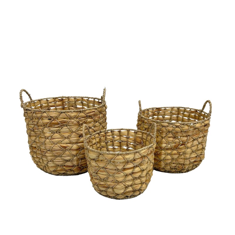 HANDYCONE ΚΑΛΑΘΙ ΥΑΚΙΝΘΟΥ SET 3ΤΜΧ 37x37x36cm ΥΑΚΙΝΘΟΣ ΦΥΣΙΚΟ