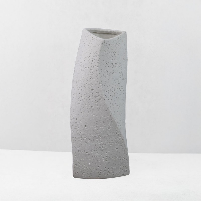 VOID III ΒΑΖΟ 16.5x14.5x39cm RESIN ΑΣΠΡΟ