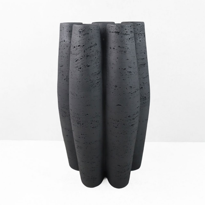 ORIN II ΒΑΖΟ 23x15.5x38cm RESIN ΜΑΥΡΟ