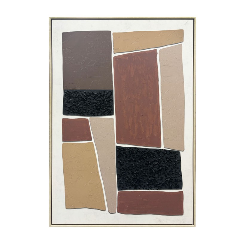 FRACTAL A ΠΙΝΑΚΑΣ ΔΙΑΚΟΣΜΗΤΙΚΟΣ ΜΕ ΚΟΡΝΙΖΑ 82.6x4.3x122.6cm ΚΑΜΒΑΣ ΜΠΕΖ ΚΑΦΕ ΜΑΥΡΟ PS