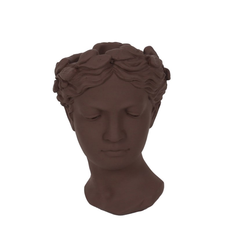 CEM ΒΑΖΟ 18x17x26.5cm CEMENT ΚΑΦΕ ΣΚΟΥΡΟ