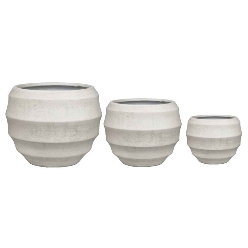 FLORRA ΚΑΣΠΩ SET 3ΤΜΧ 54.3x54.3x47.5cm MgO ΛΕΥΚΟ